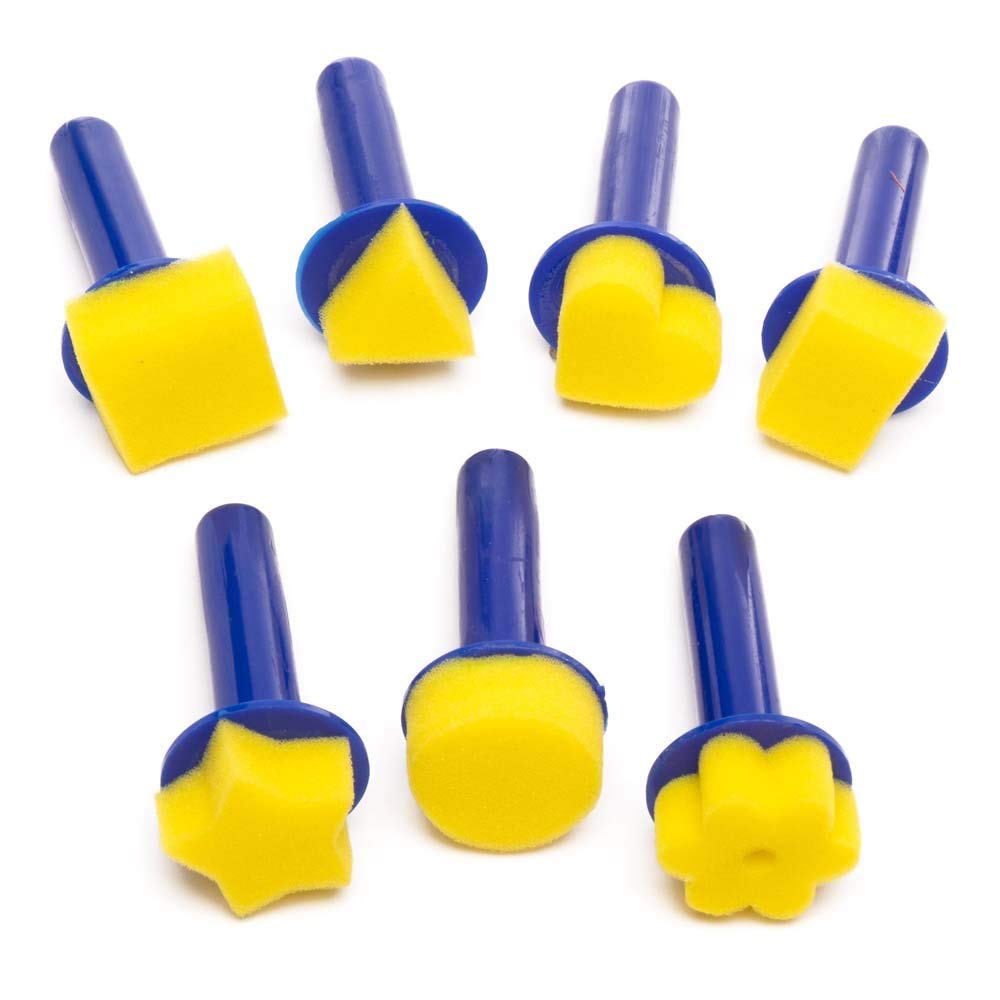 Baker Ross FE293 Sponge Paint Dabbers - Pack of 8 Assorted Shapes for Kids Art & Craft Painting 1