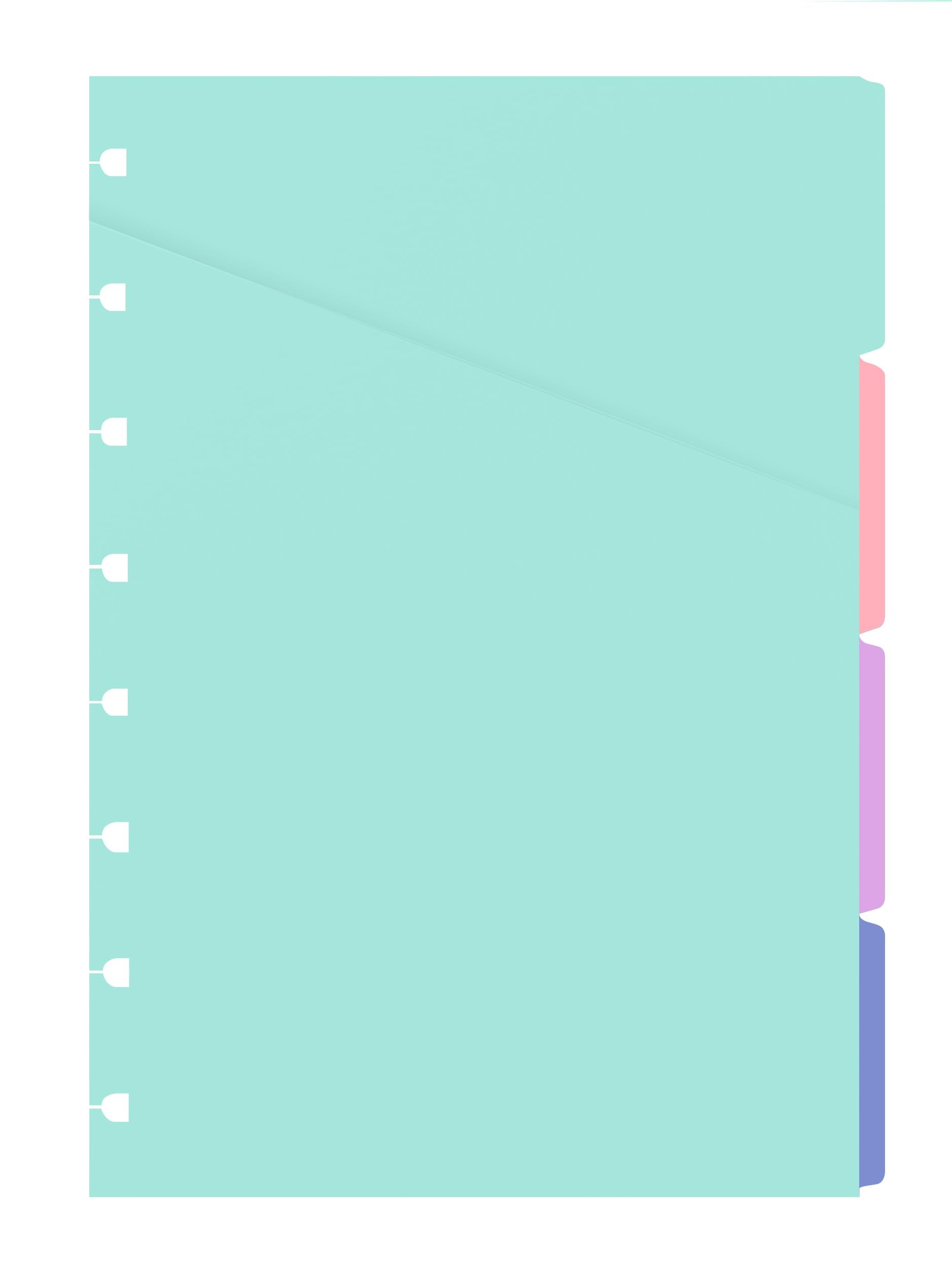 Filofax Classic Pastels A5 Notebook Refill Index - 4 Tabs, Blank, Assorted Colors