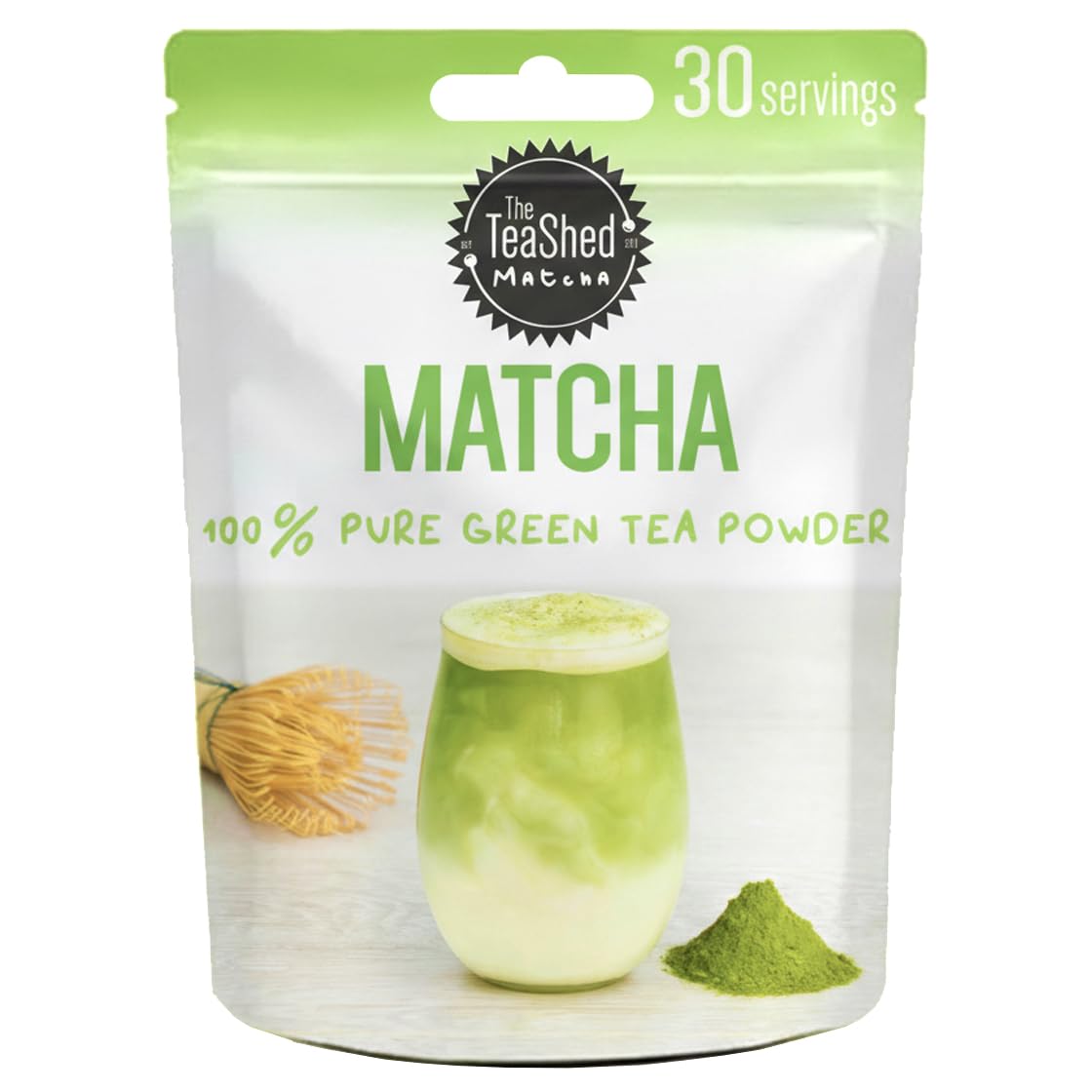 The TeaShed Matcha Powder - 100% Pure Green Tea Powder for Lattes & Energy | 30g 1