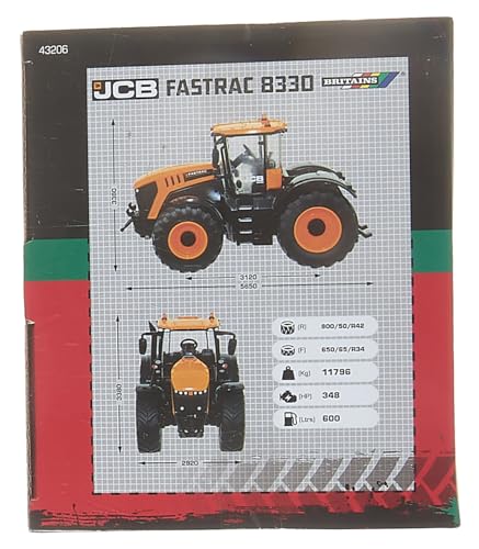 Britains JCB Fastrac 8330 Tractor - Die-Cast Metal Farm Vehicle for Kids & Collectors 13