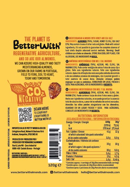 Better With Honey & Sea Salt Almonds - Sweet & Savoury Gourmet Snack | 120g 3