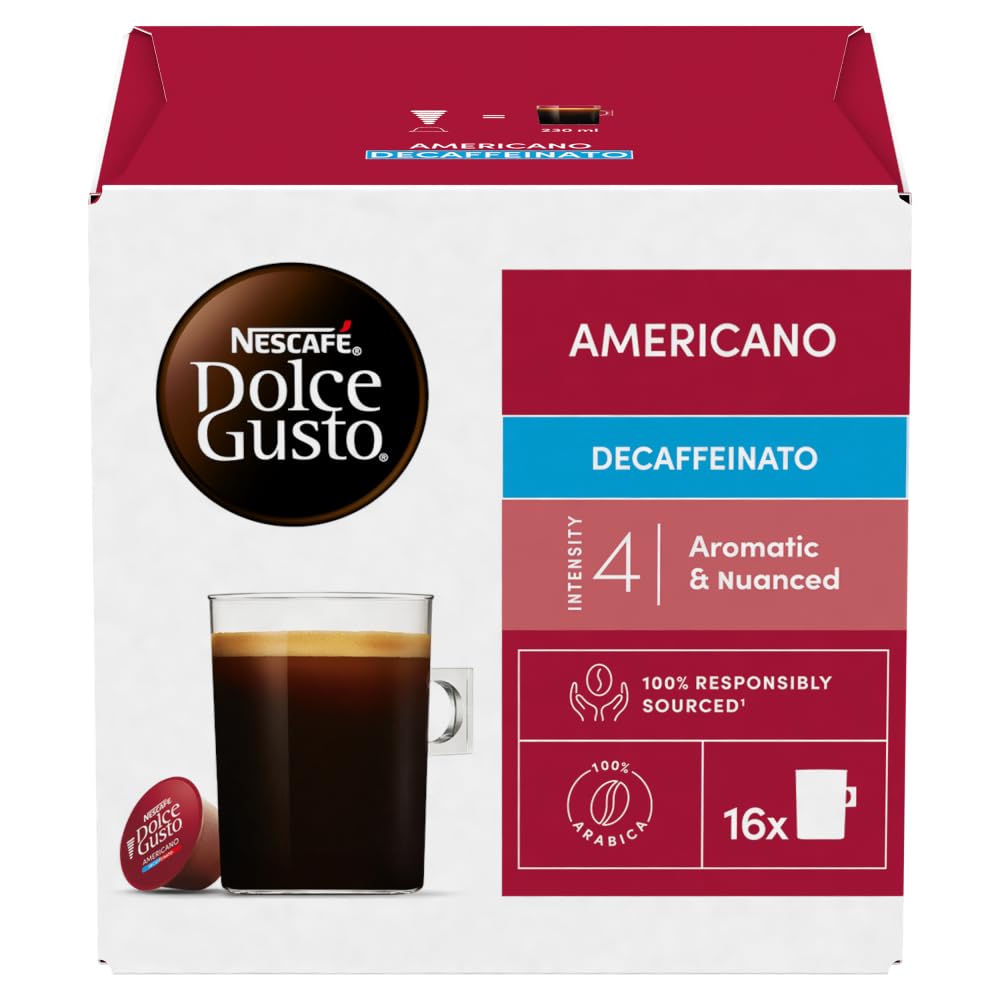 Nescafé Dolce Gusto Americano Decaf Coffee Pods - 48 Servings | Gluten Free