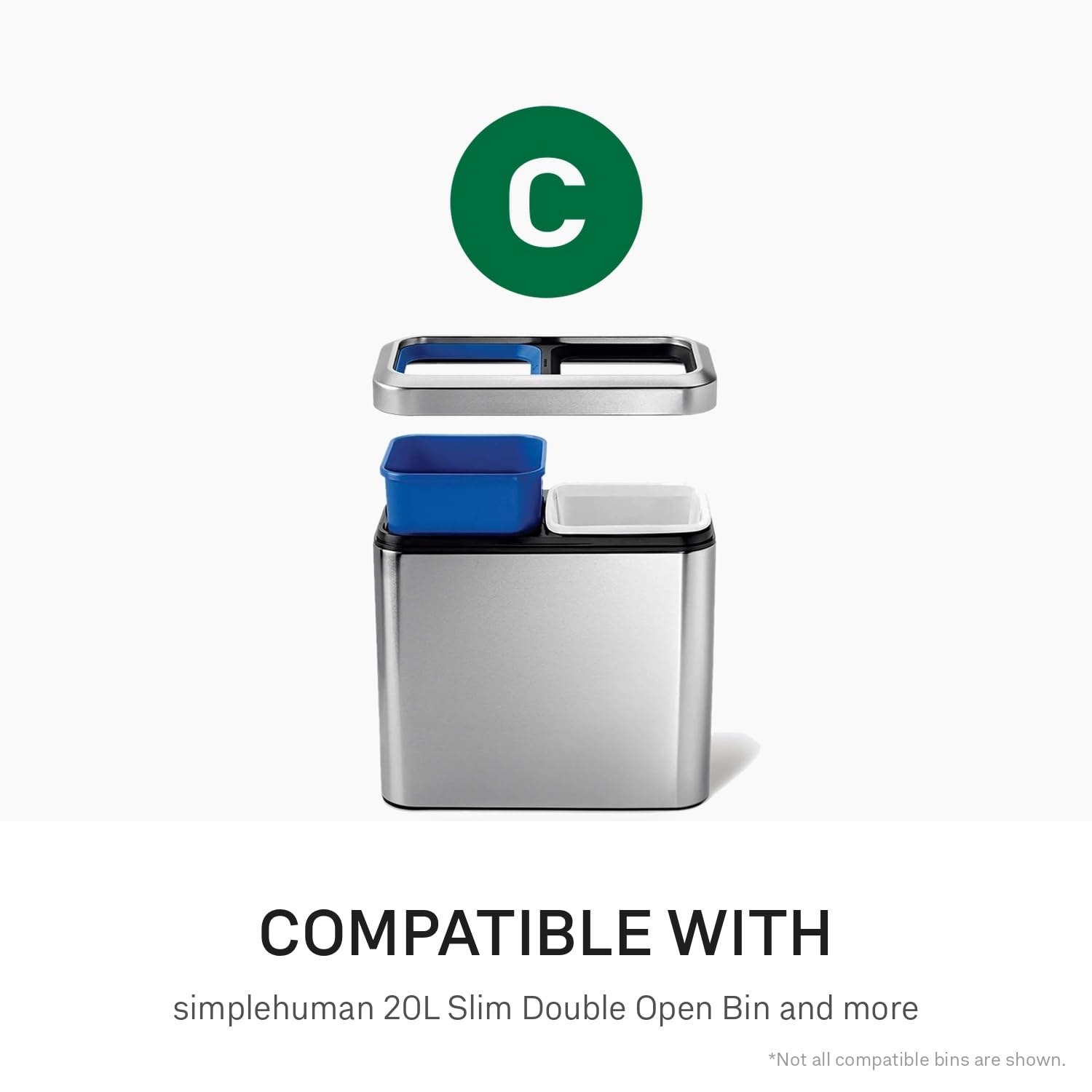 simplehuman Code C Bin Liners - Custom Fit, 50% Recycled Plastic, Drawstring Handles | 100 Count 6