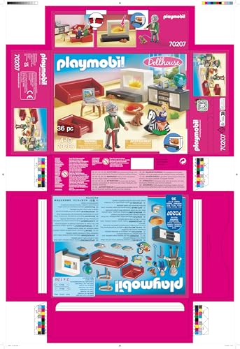 Playmobil 70207 Dollhouse Living Room with Fireplace - Light-Up Playset for Ages 4+ 13