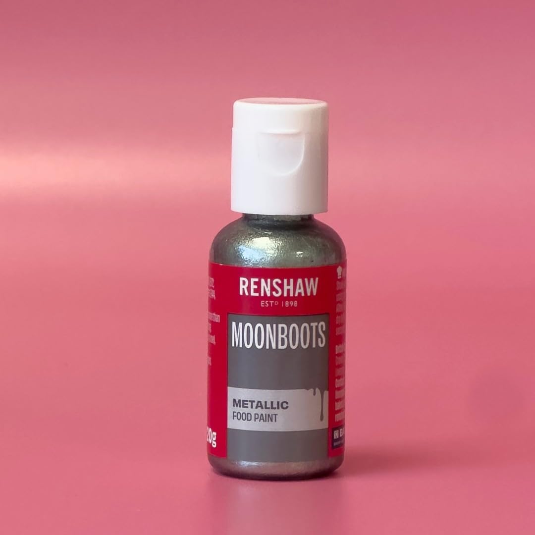 Renshaw Edible Metallic Food Paint - Moonboots (Dark Silver) | Ready-to-Use | 20g 2