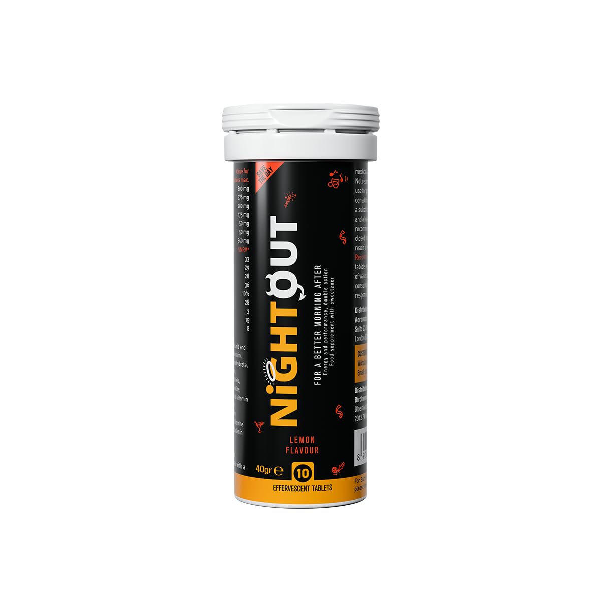 FAST&UP Nightout Recovery Drink - Electrolyte, Amino Acid & B-Vitamin Boost | 10 Count Tablets