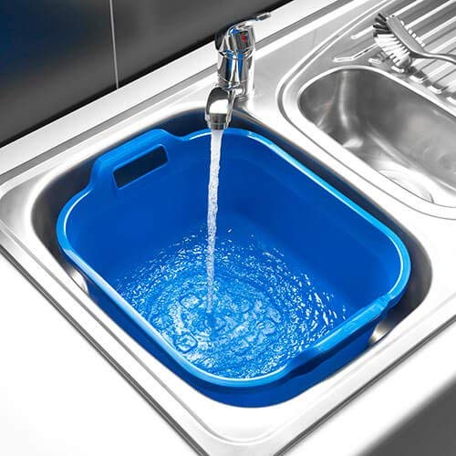 Addis 517951 Large Rectangular 10L Washing Up Bowl with Handles - Cobalt Blue