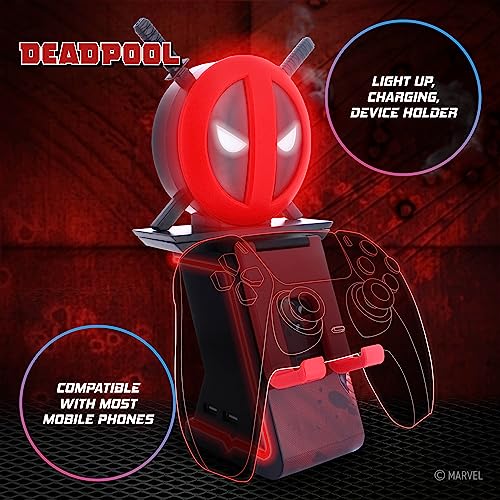 Cable Guys Ikon Charging Stand - Marvel Deadpool Gaming Accessories Holder & Phone Stand for PS5, Xbox Series X/S, and PC (2023)