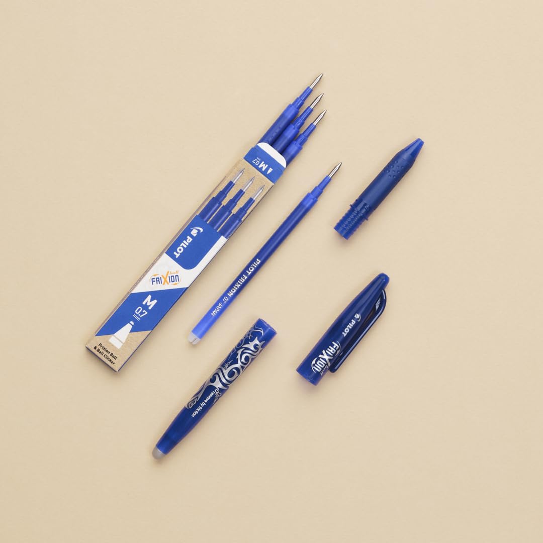 PILOT Frixion Erasable Rollerball Pen - 0.7mm Tip, Pack of 5 (2 Black, 1 Blue, 1 Red, 1 Green) 8