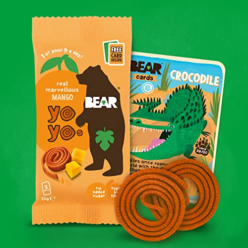 BEAR Mango Yoyos - Dried Fruit Rolls - 100% Natural, No Added Sugar - 5 Packs (20g Each) 7