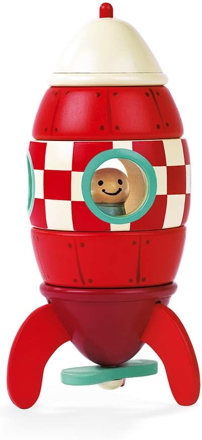 Janod Magnet Rocket Kit - Wooden Building Set for Toddlers 2-6 Years 3