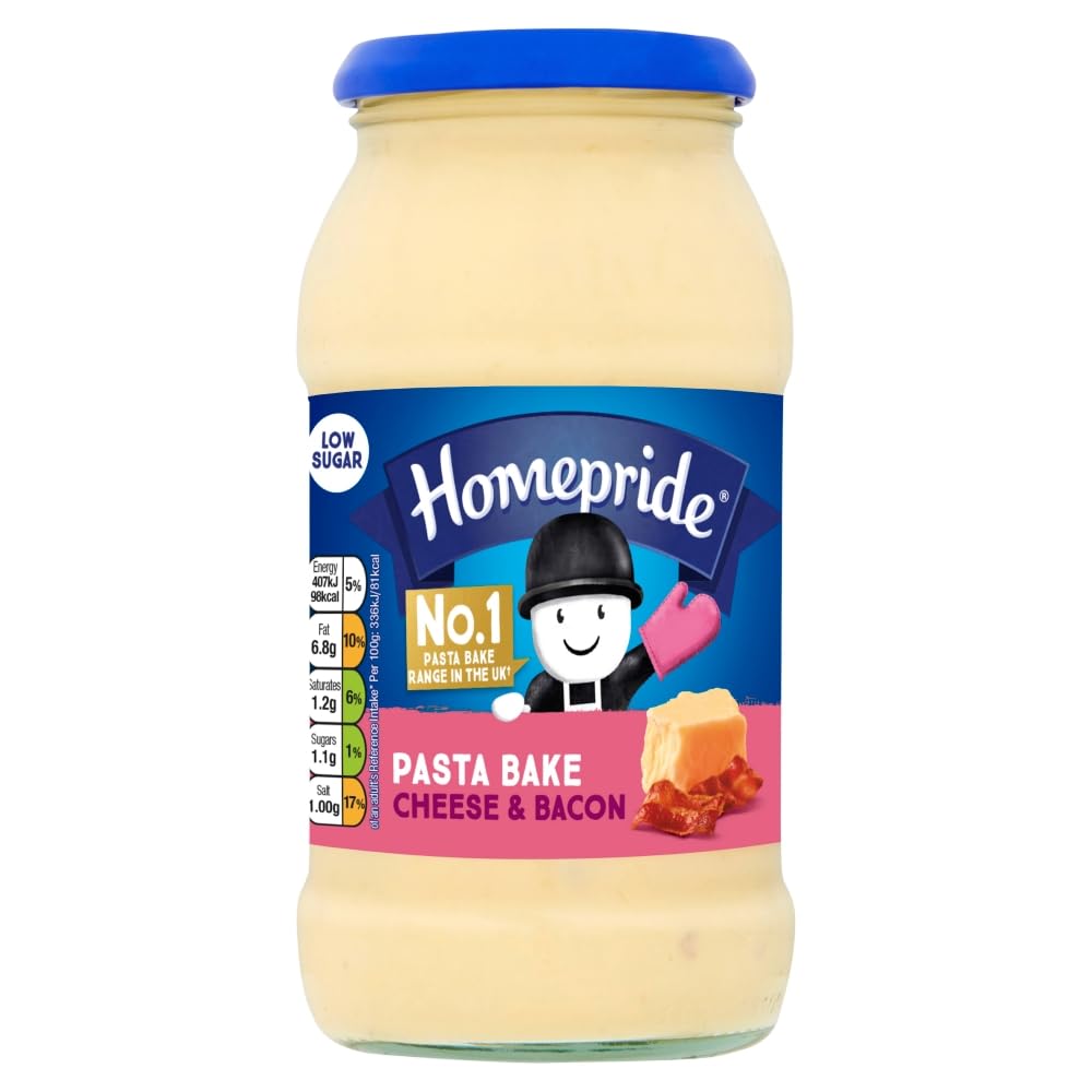 Homepride Cheese & Bacon Pasta Bake Sauce - Creamy Oven Bake Ready | 485g Jar 3
