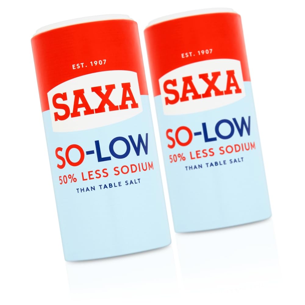 Saxa So-Low Reduced Sodium Salt - 30% Less Sodium | Fine Texture | 350g Drum 5