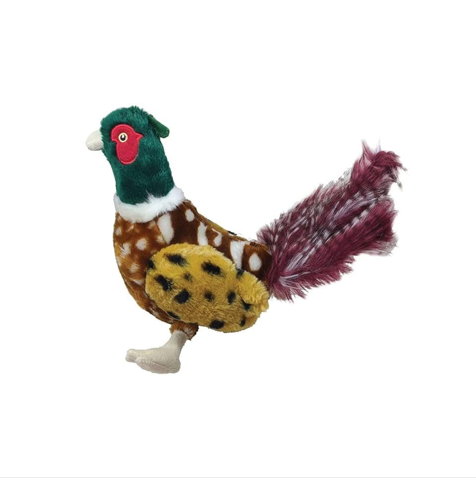 Animal Instincts Phileas Pheasant Plush Squeak Toy - Small, Multicoloured (2 Pack)