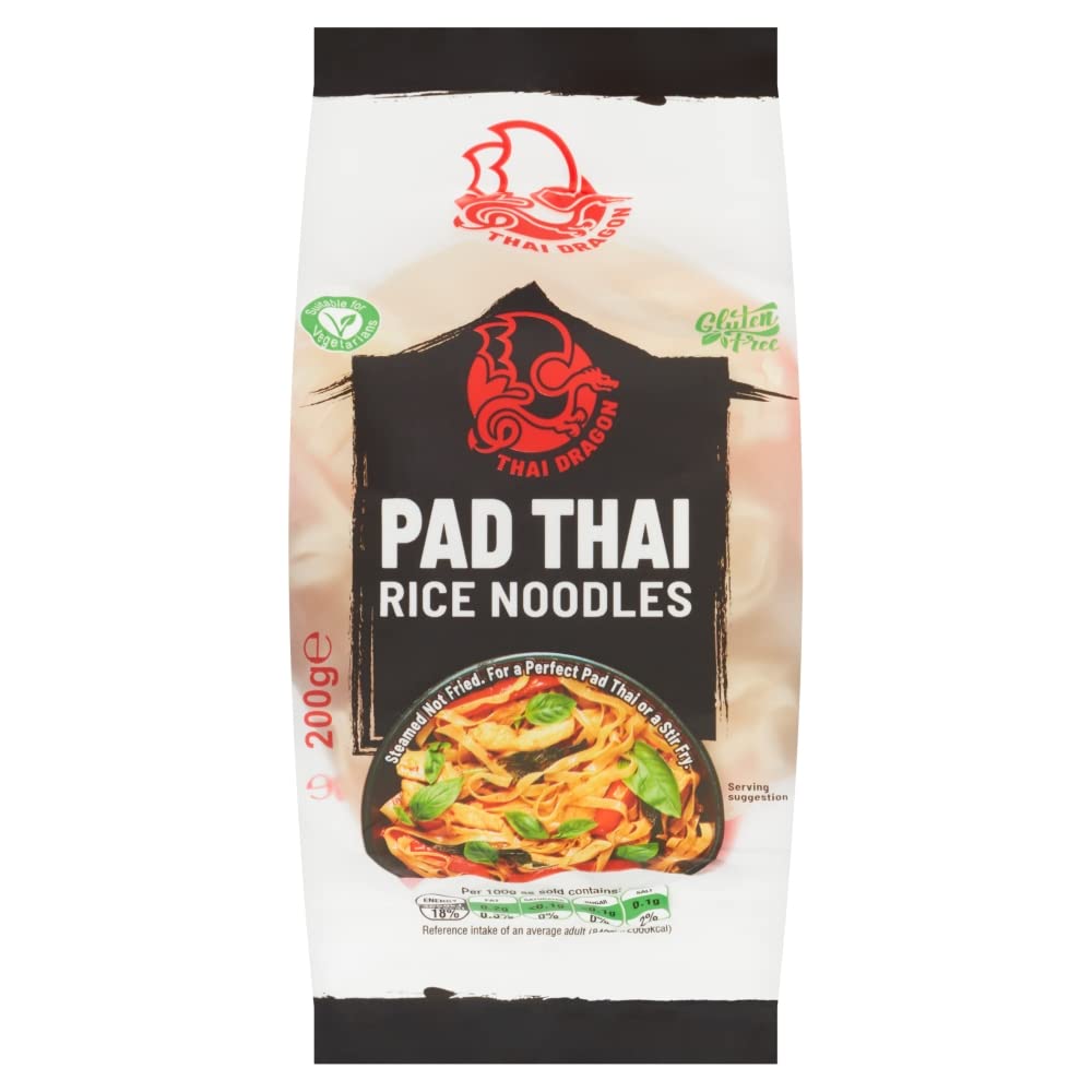 Thai Dragon Pad Thai Rice Noodles - Steamed Not Fried | Gluten Free | 200g 1
