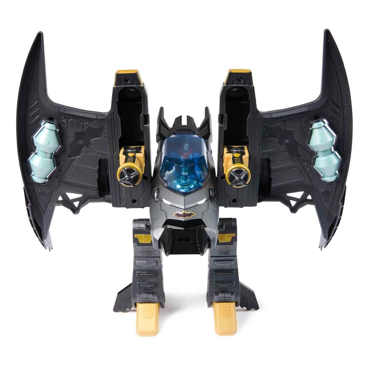 DC Comics Metal Force Transforming Batwing Playset - 2-in-1 Batwing to Mech Transformation | Includes Batman & Superman Figures 5