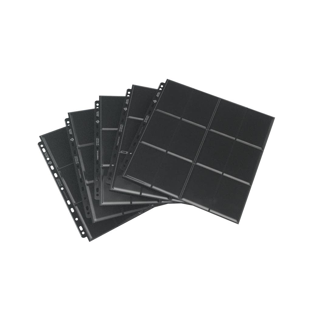 Gamegenic Sideloading 24-Pocket Pages - Black | Fits Standard & Japanese Cards | 10 Count