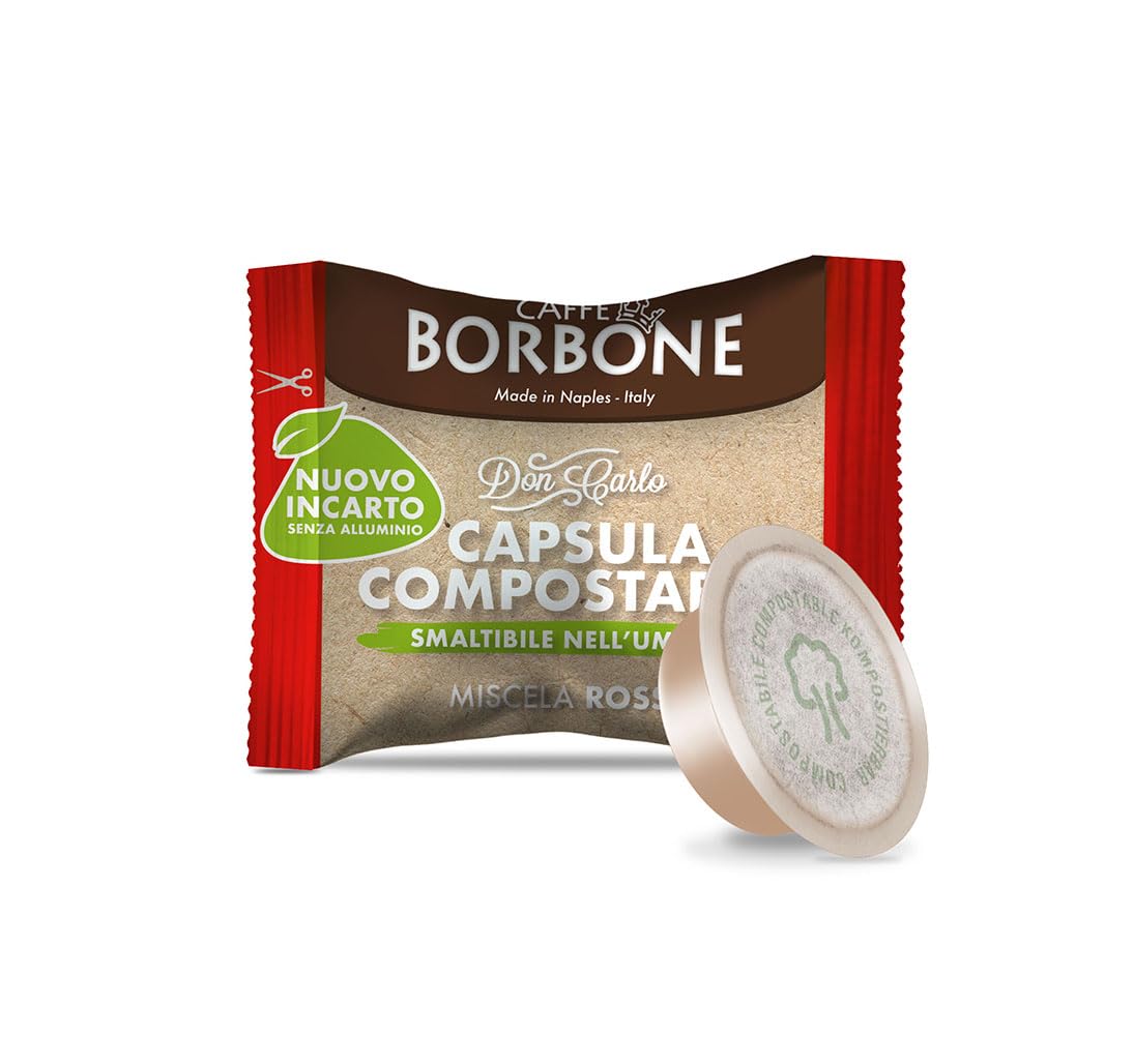 CAFFÈ BORBONE Don Carlo Compostable Capsules - Red Coffee Blend | 100 Count | Lavazza A Modo Mio Compatible 1