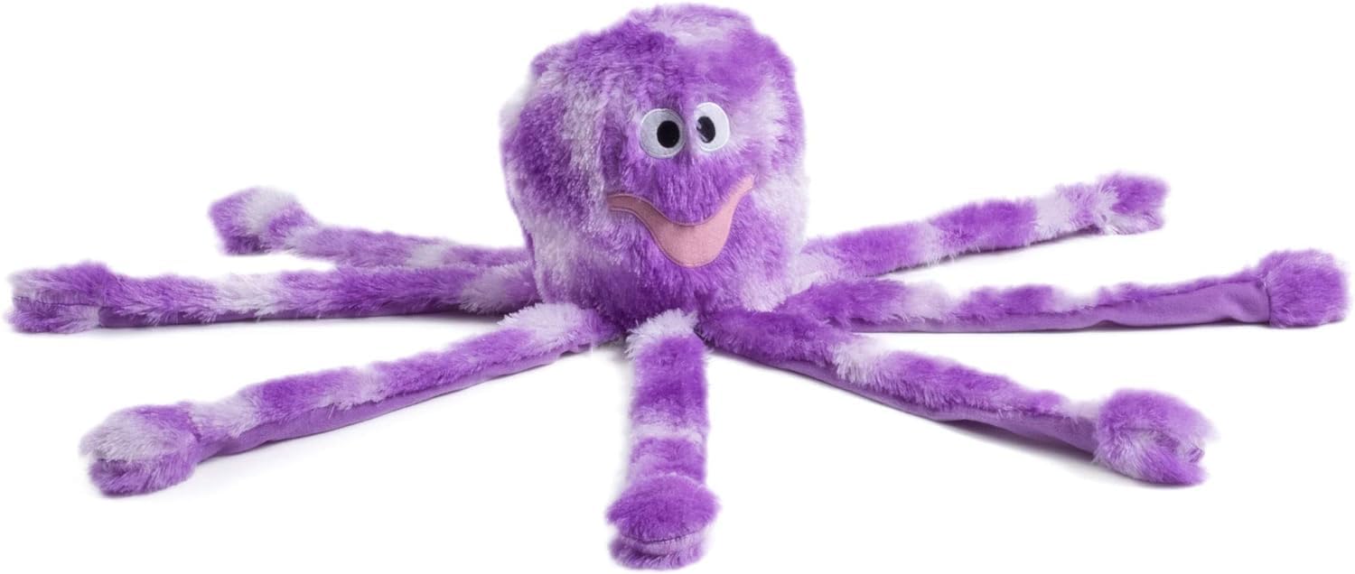 Petface Orla the Octopus Large Plush Dog Toy with Squeaker | Purple & White 2
