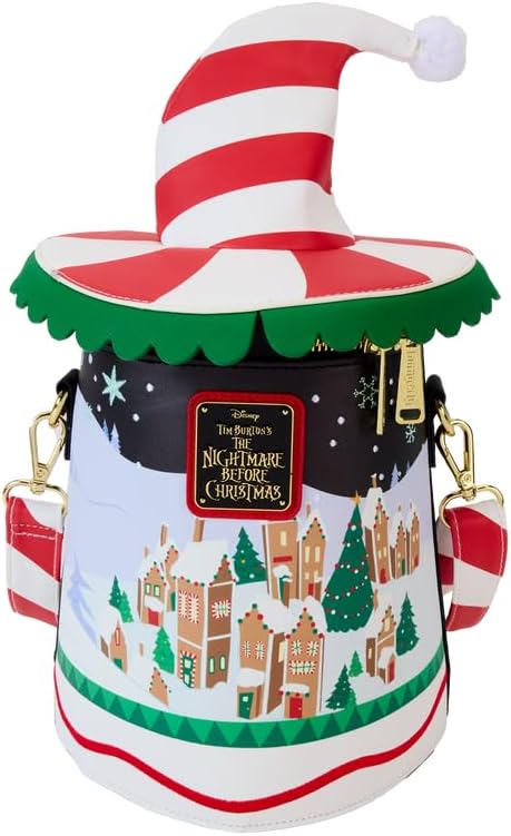 Loungefly The Nightmare Before Christmas Candy Cane Carousel Spinning Figural Crossbody Bag