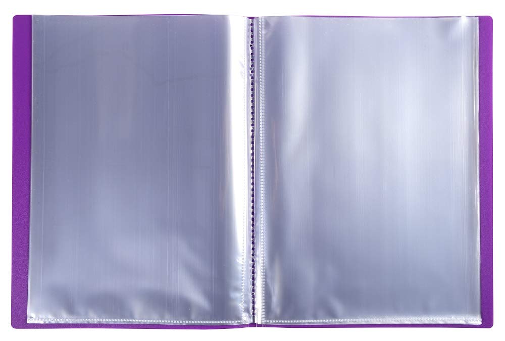 Exacompta - Ref 88226E - Semi-Rigid PP Display Book - Suitable for A4 Documents, Wipeable Cover, 500 Micron Polypropylene, 20 Pockets, 40 Viewing Pages - Purple Cover 2