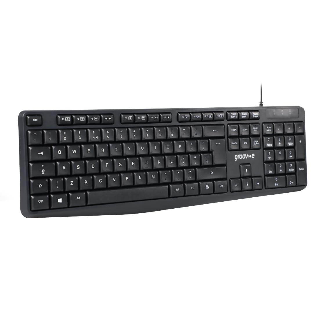 groov e Wired Full-Size Keyboard - Ergonomic USB QWERTY Keyboard for PC and Laptop 1