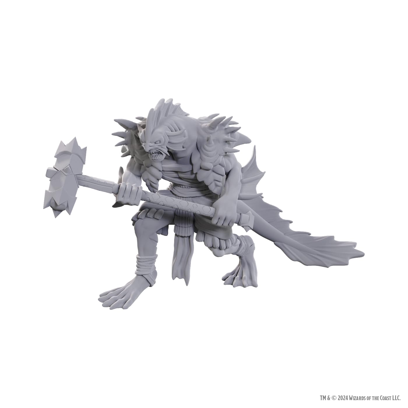 WizKids D&D Nolzur's Marvelous Miniatures - Sahuagin Coral Smasher Figure | Plastic | Ready to Paint 1