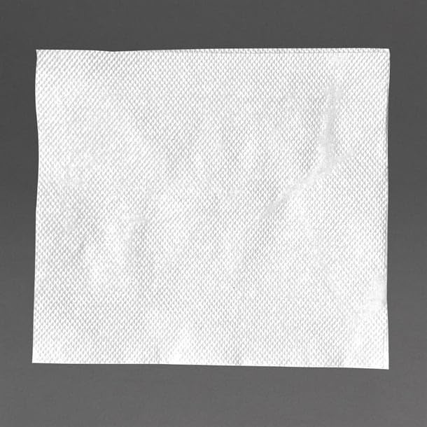 NISBETS Essentials 2-Ply Lunch Napkins - White, 30cm, 50 Count Box 6