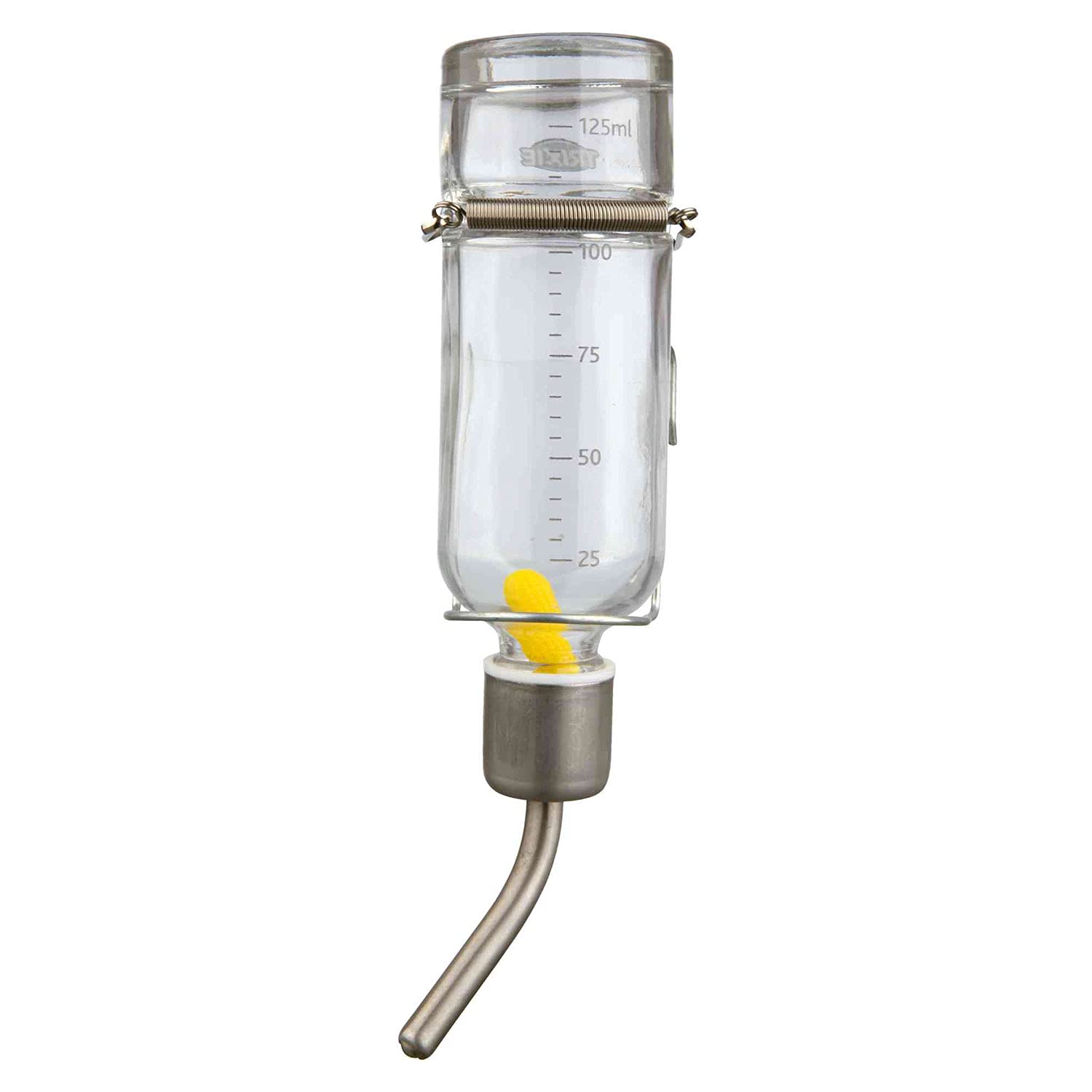 TRIXIE Glass Water Bottle - 125 ml | Bite-Proof | Floater Level Indicator