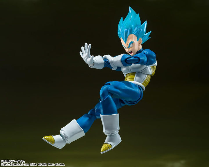 TAMASHII NATIONS Dragon Ball Super Super Saiyan God Super Saiyan Vegeta Action Figure - Interchangeable Parts & Aura Reflection