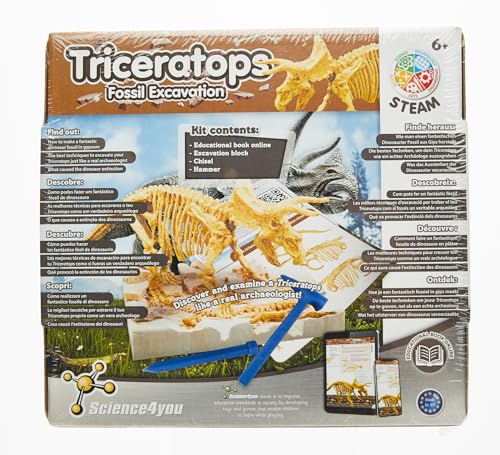 Science4you Triceratops Fossil Digging Kit - 10-Piece Dinosaur Excavation Set for Kids 6+ 17