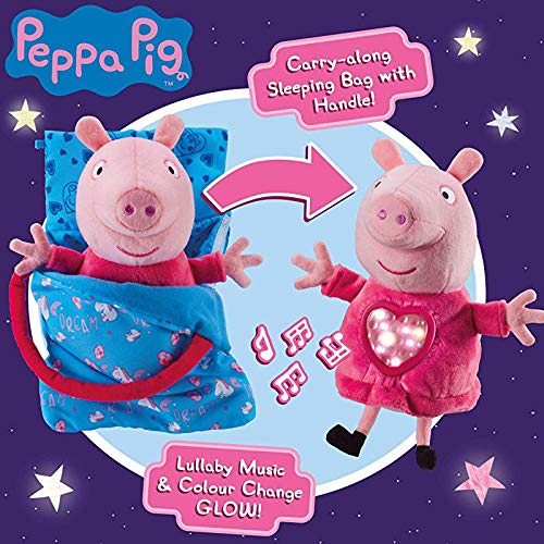 Peppa Pig Sleepover Plush Toy - Musical Night-Light with Sleeping Bag