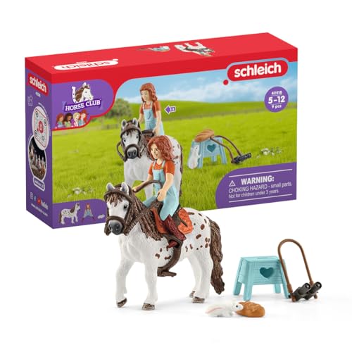 SCHLEICH 42518n Horse Club Mia & Spotty Horse Club Toy Playset for Kids Aged 3-12