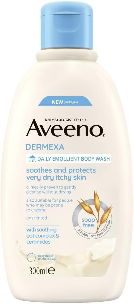 Aveeno Dermexa Daily Emollient Body Wash for Very Dry, Itchy Skin - 300 ml