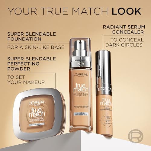 L'Oréal Paris True Match Hydrating Liquid Foundation - Skincare Infused with Hyaluronic Acid, SPF 16, 3N Creamy Beige, 30 ml 10