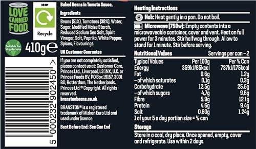 Branston Baked Beans in a Rich and Tasty Tomato Sauce 410g 6