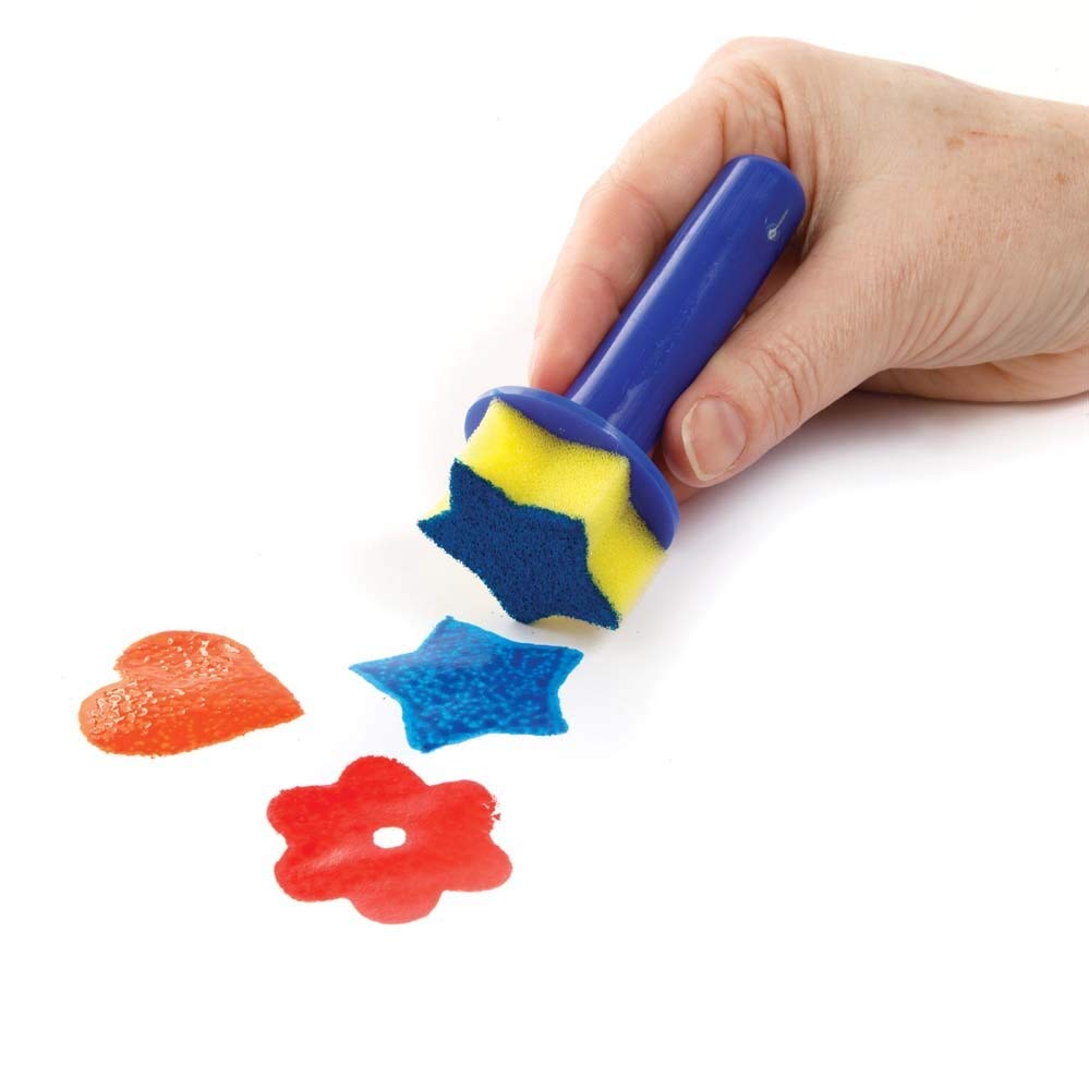 Baker Ross FE293 Sponge Paint Dabbers - Pack of 8 Assorted Shapes for Kids Art & Craft Painting 2