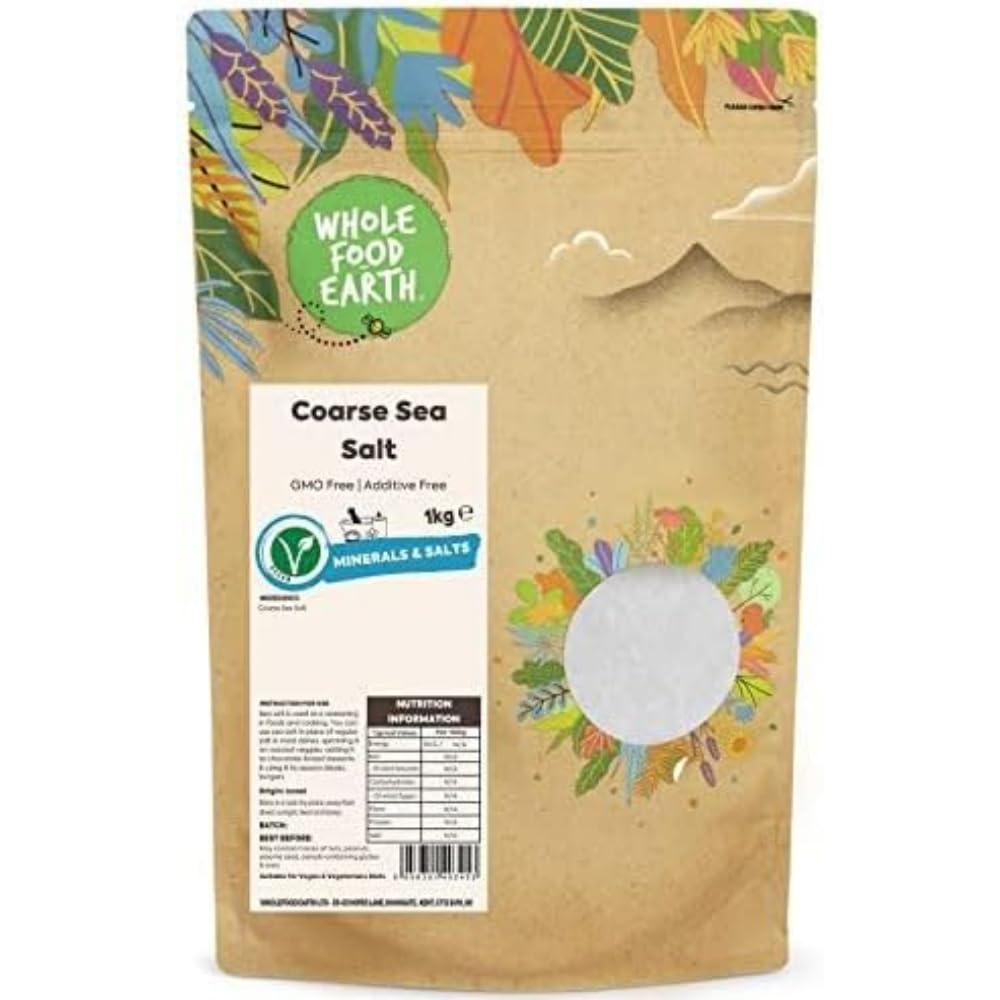 Wholefood Earth Coarse Sea Salt - 1 kg Bag | GMO Free | Additive Free 1