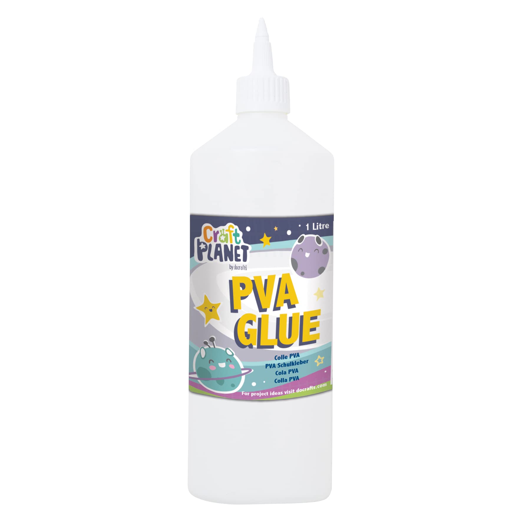 Craft Planet - 1 Litre Strong Tacky PVA All Purpose Glue for Paper, Wood & Craft Materials 1