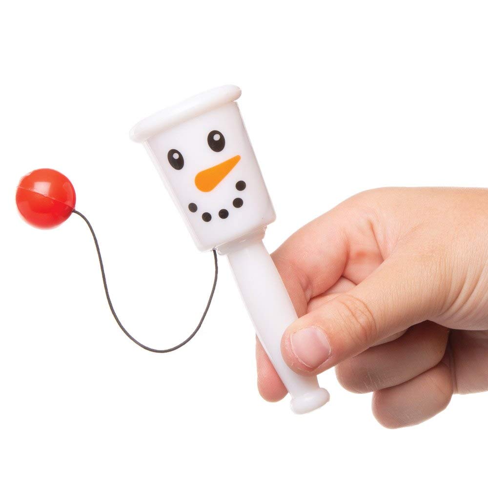 Baker Ross Snowman Click and Catch Game - Festive Swing Ball Toy for Kids 7