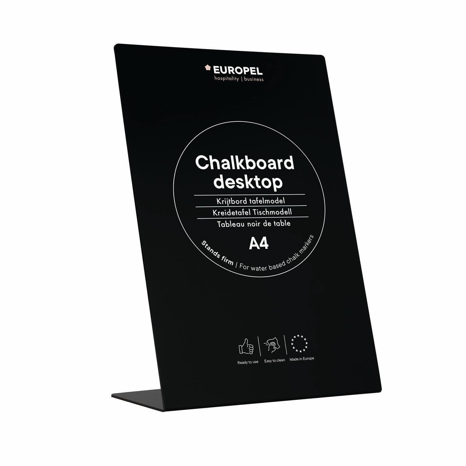 Europel Desktop Chalkboard L-Standard - A4 Size, Polystyrene, Slate Style | Lightweight 2