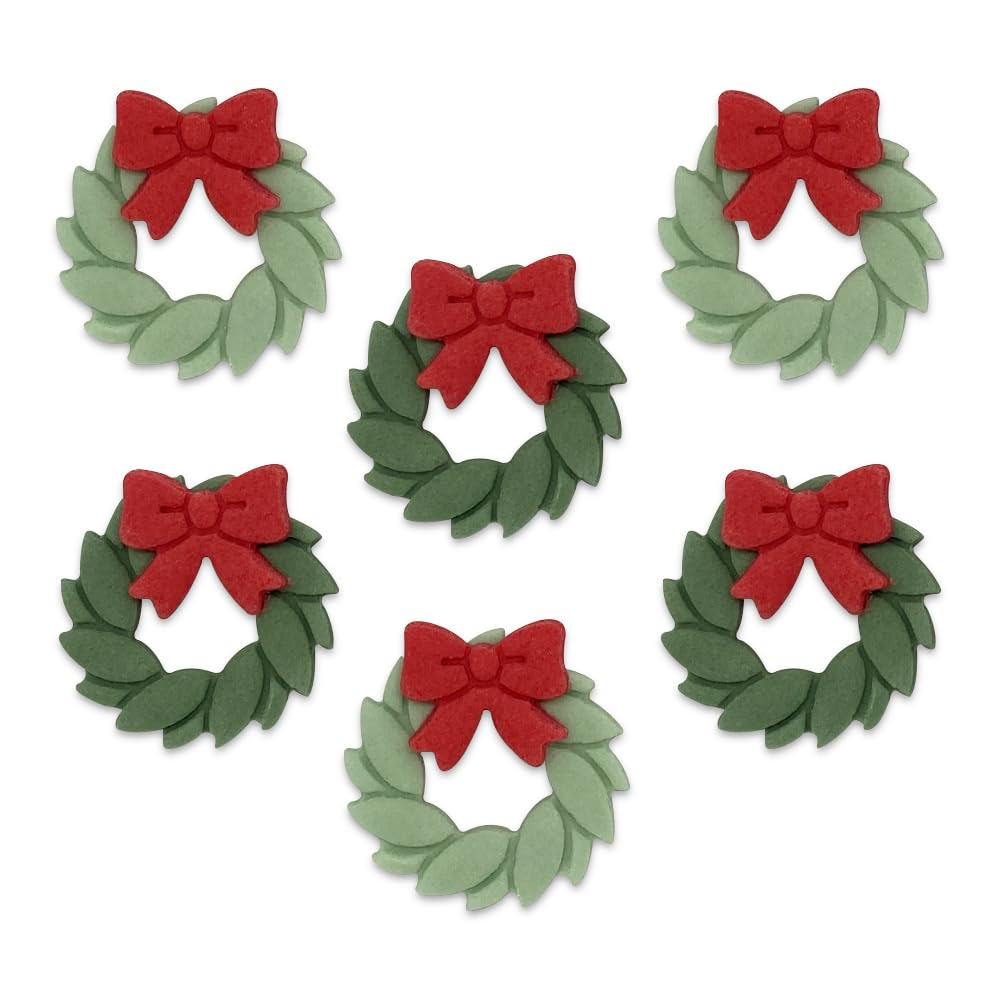 Anniversary House - Christmas Wreath Edible Fondant Cupcake Toppers