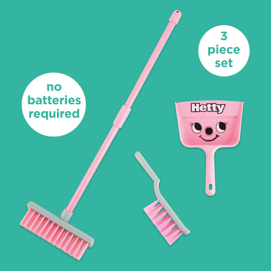 Casdon Hetty Brush Set - Child-Friendly Cleaning Toy for Ages 3+ | Includes Broom, Dustpan & Brush
