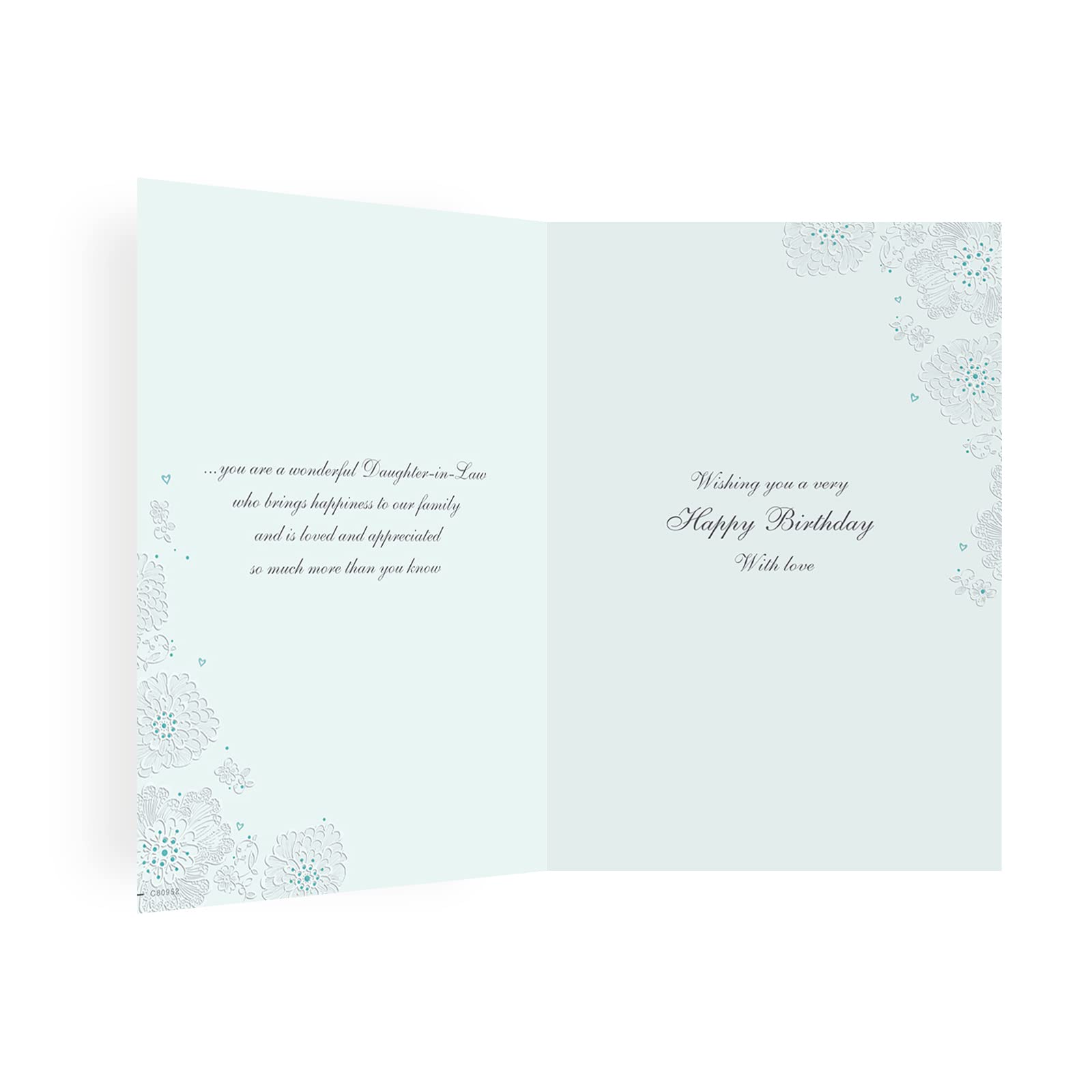 Piccadilly Greetings Daughter In Law Birthday Card - Sea Green, 9 x 6 Inches