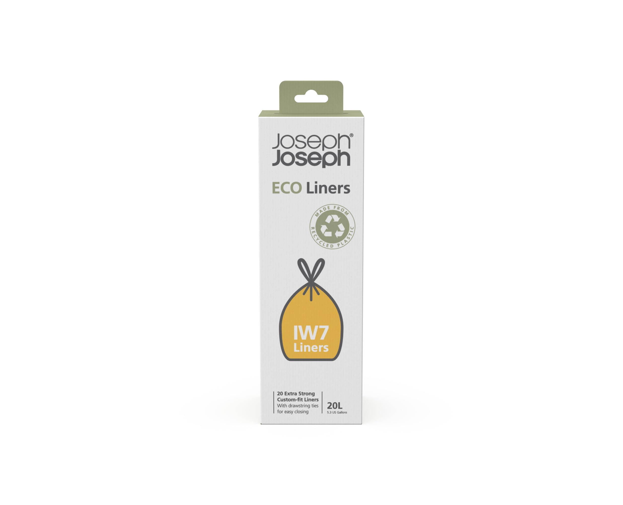 Joseph Joseph Eco Liners IW7 - 20L Capacity, Extra Strong, Made with 70% Recycled Plastic | 20 Pack 1