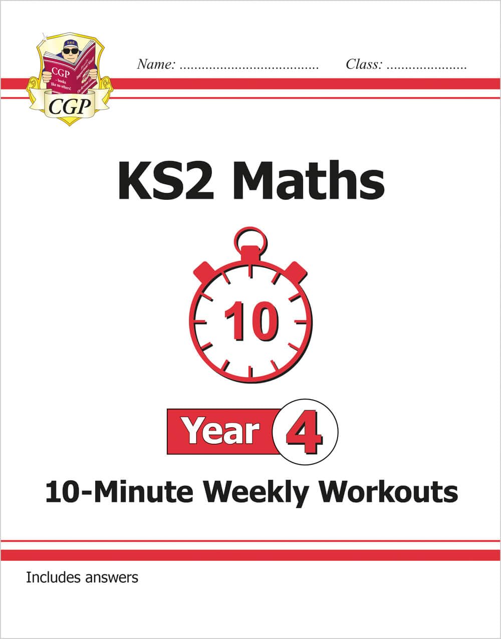 CGP KS2 Maths 10-Minute Weekly Workouts - Year 4 Study Aid | Paperback | English