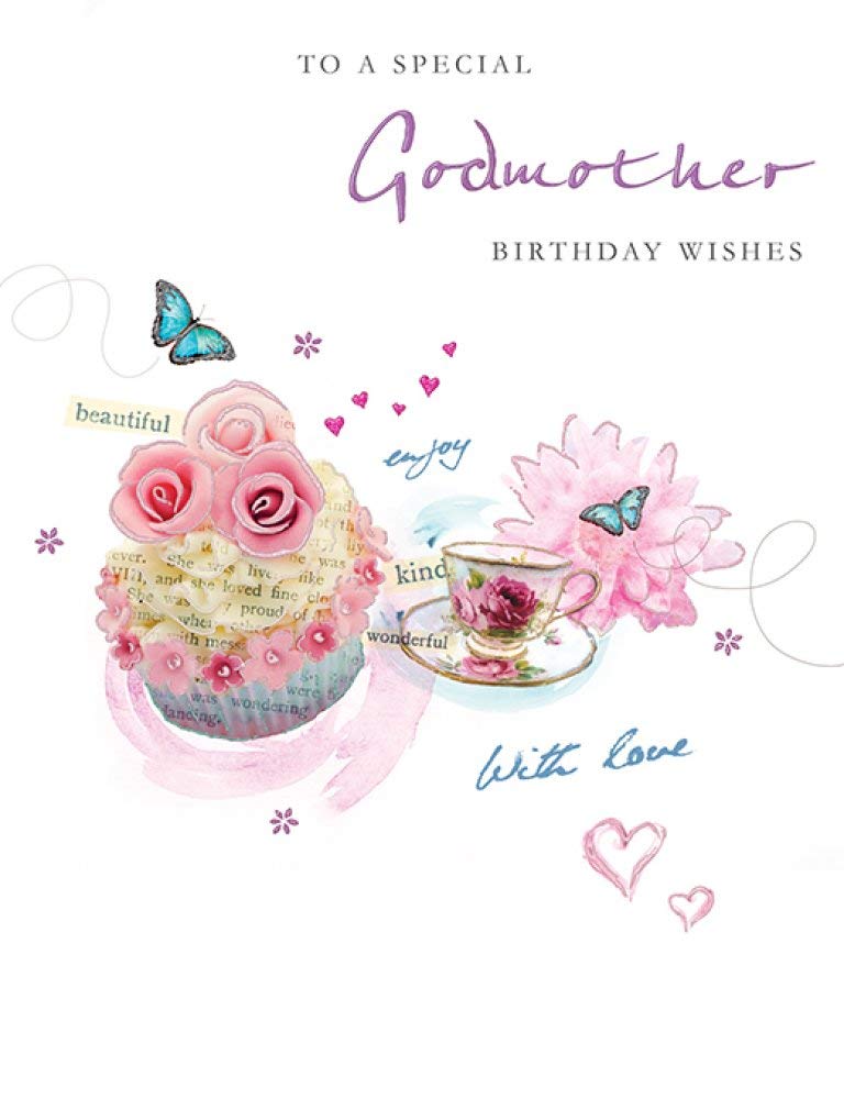 Piccadilly Greetings Traditional Birthday Card for Godmother | 8 x 6 Inches | Multicolor