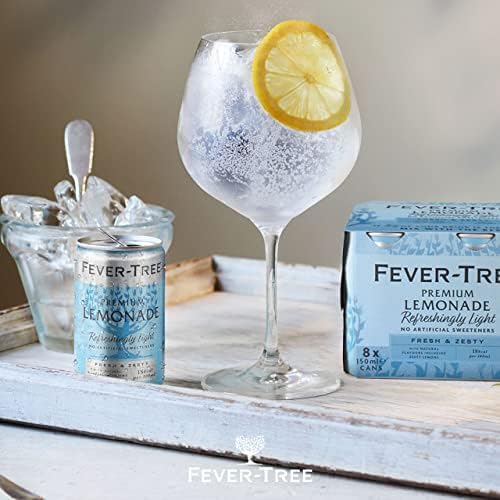FEVER-TREE Light Premium Lemonade - 6 x 150ml Cans | Low Calorie | Natural Flavours