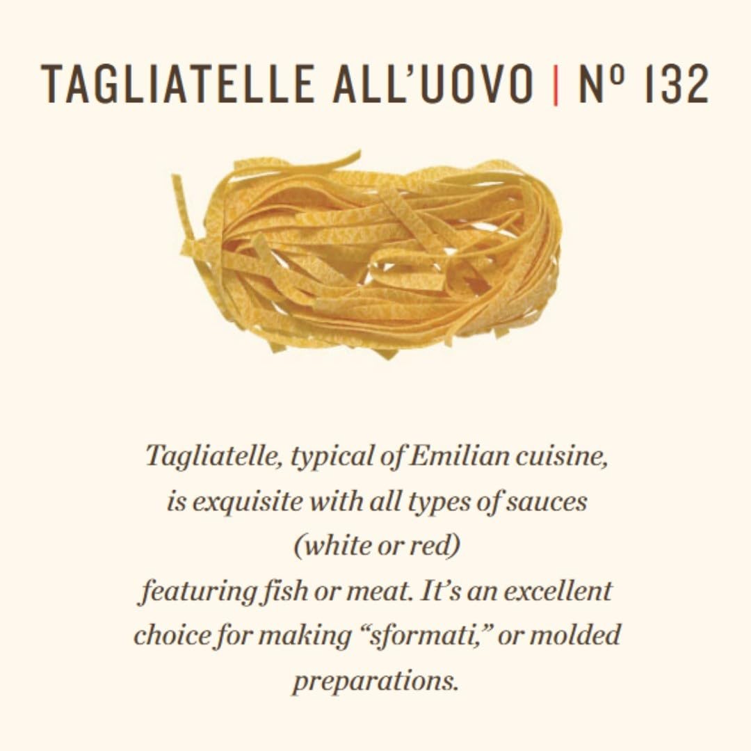 Rummo Tagliatelle All'Uovo No.132 Fresh Egg Pasta - 250 g Pack of 12 | Quick Cooking