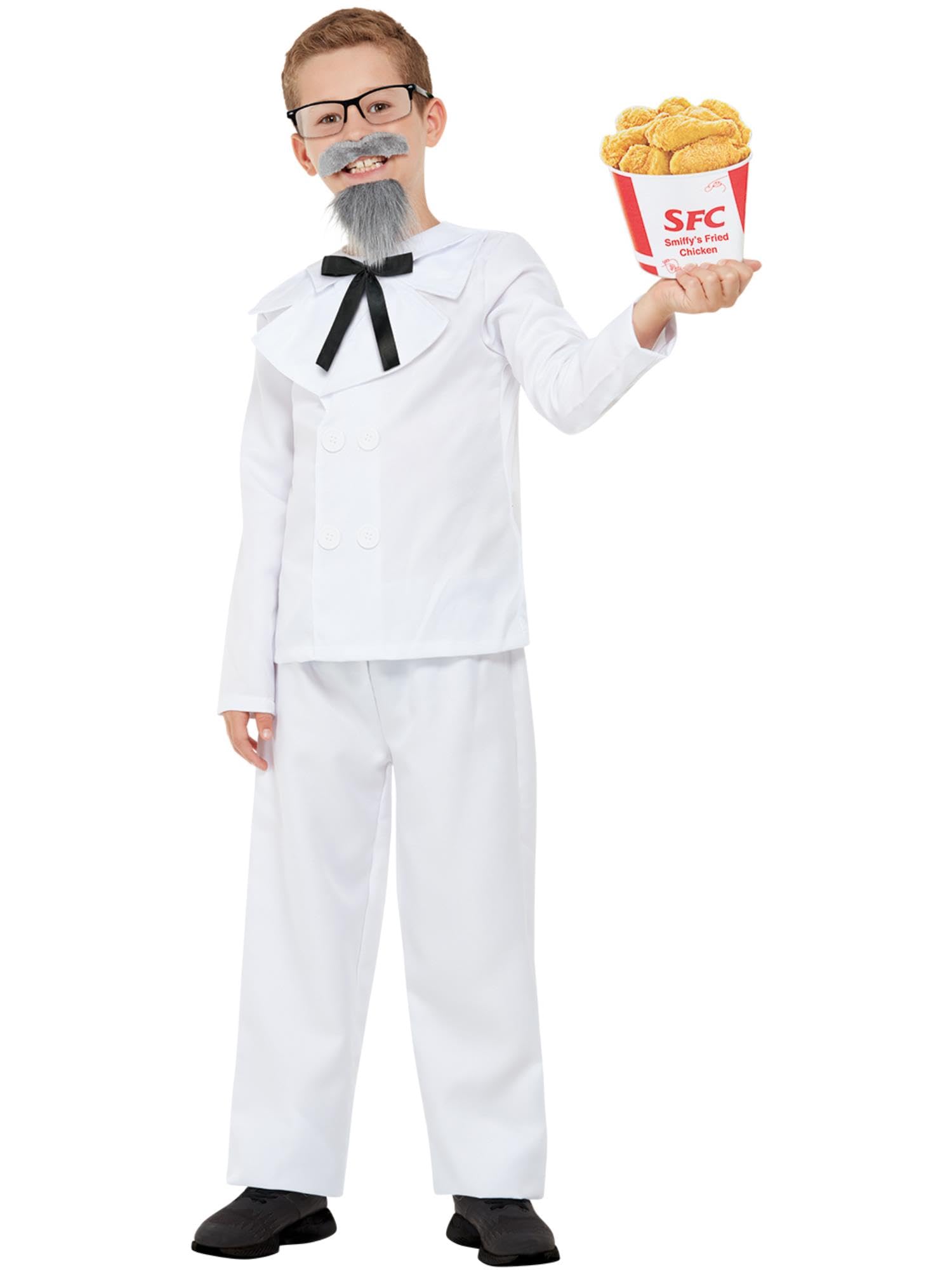Smiffys Captain Cluck Costume - Top, Trousers, Beard, Glasses & EVA Bucket for Boys